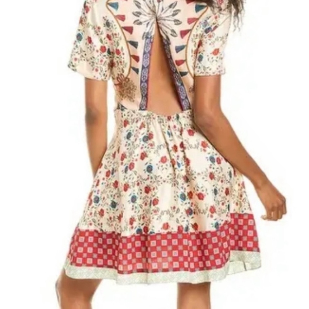 Sandro Ayeon Open-back Floral Silk Dress